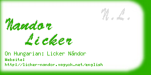 nandor licker business card