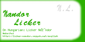 nandor licker business card